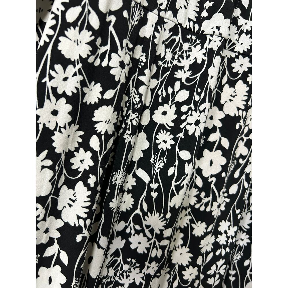 Motherhood Maternity Black White Floral Midi Wrap Dress Size Large Jersey‎ - Picture 5 of 7